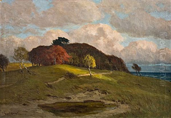 Auf Der Dune (an Der Kuste) Oil Painting by Paul Mueller-Kaempff