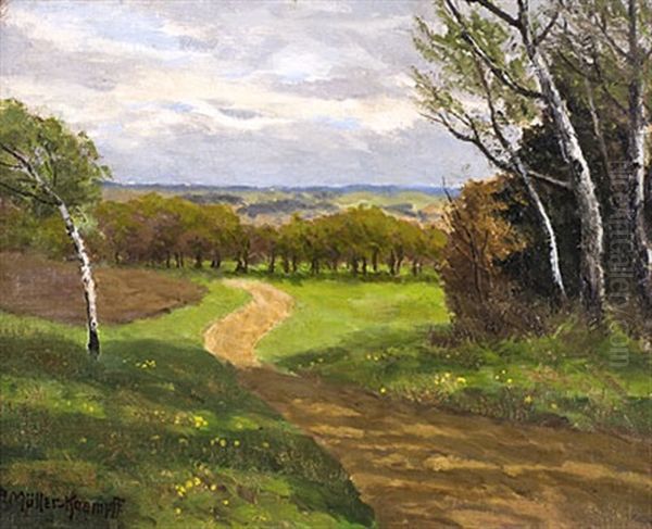 Mecklenburger Landschaft Oil Painting by Paul Mueller-Kaempff