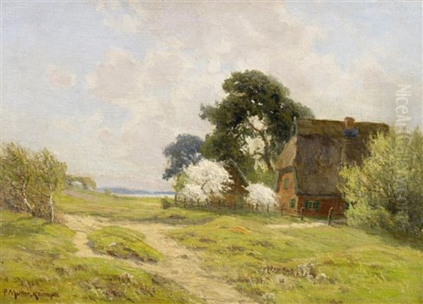 Fruhling An Der Kuste Bei Ahrenshoop by Paul Mueller-Kaempff