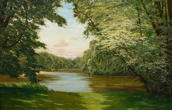 A Lake In Mecklenburg Oil Painting by Paul Mueller-Kaempff