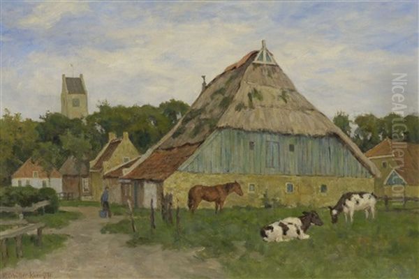 Dorfansicht Oil Painting by Paul Mueller-Kaempff