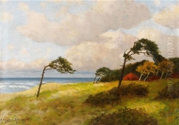 Windfluchter In Ahrenshoop Oil Painting by Paul Mueller-Kaempff