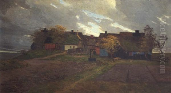 Dorf Im Sturm Oil Painting by Paul Mueller-Kaempff