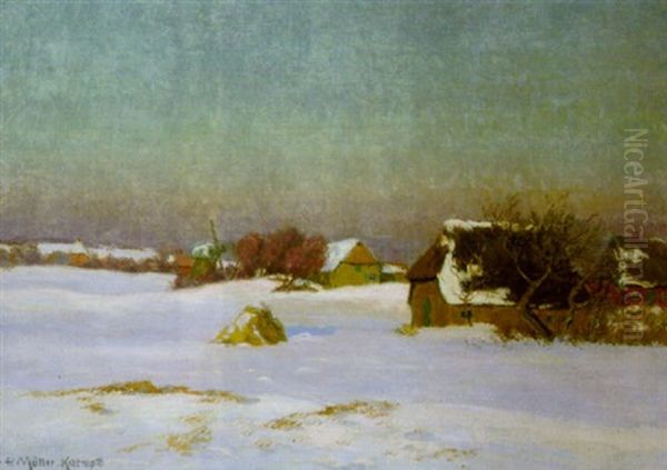 Winter Auf Dem Fischland Oil Painting by Paul Mueller-Kaempff