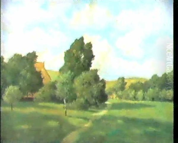 Landschaft In Norddeutschland Oil Painting by Paul Mueller-Kaempff