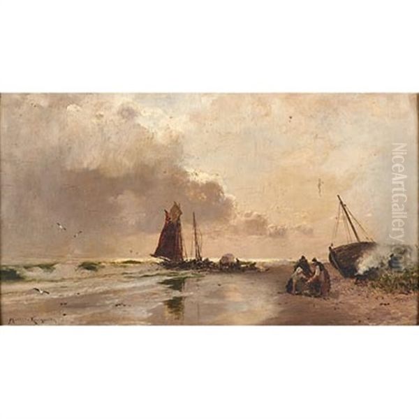 Untitled (seascape) Oil Painting by Konrad Alexander Mueller-Kurzwelly