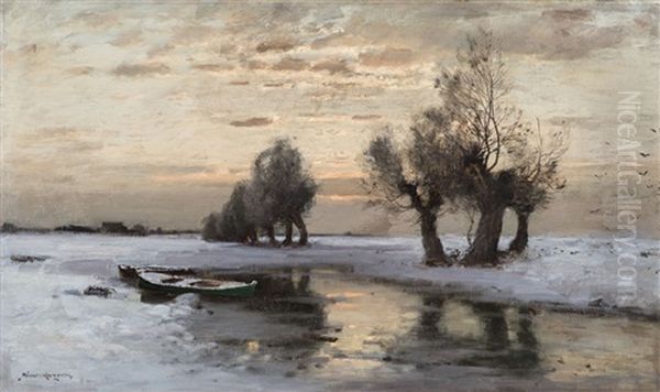 Winterlandschaft Oil Painting by Konrad Alexander Mueller-Kurzwelly