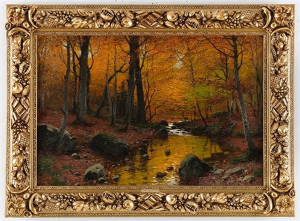 Waldinneres Mit Reh Am Bach Oil Painting by Konrad Alexander Mueller-Kurzwelly