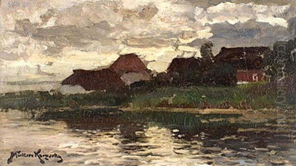 Abend Am Bodden Oil Painting by Konrad Alexander Mueller-Kurzwelly