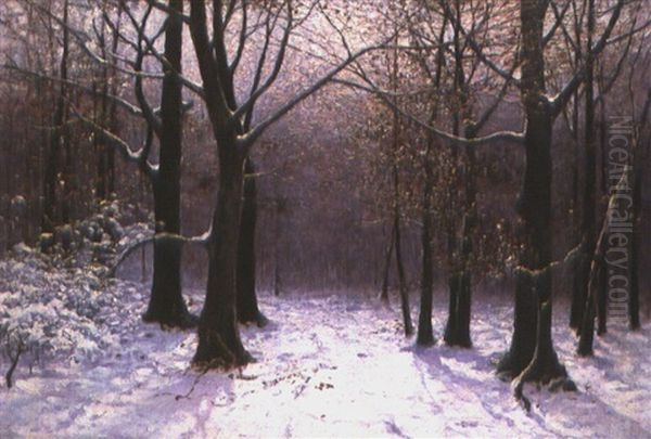 Waldlandschaft Im Winter Oil Painting by Konrad Alexander Mueller-Kurzwelly