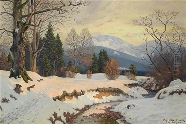 Ein Sonniger Fruhlingstag Oil Painting by Fritz Mueller-Landeck