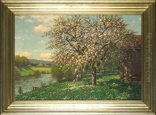 Full Bloom Time Oil Painting by Fritz Mueller-Landeck