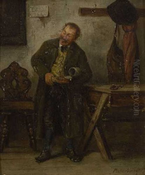 Der Notgroschen Oil Painting by Albert Mueller-Lingke