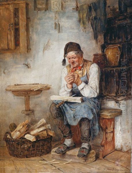 Eine Kleine Verletzung Oil Painting by Albert Mueller-Lingke