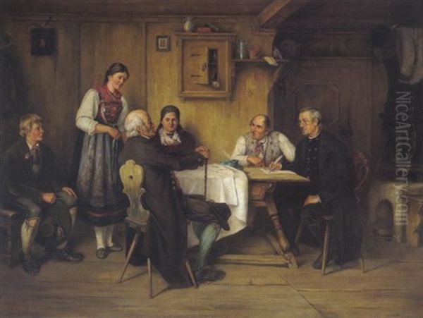 Der Ehevertrag Oil Painting by Albert Mueller-Lingke