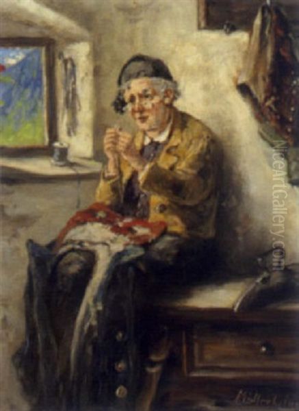 Schneidermeister Bei Der Arbeit Oil Painting by Albert Mueller-Lingke