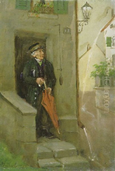 Regenwetter Oil Painting by Albert Mueller-Lingke