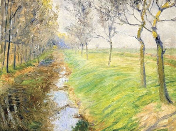 Torfkanal Oil Painting by Ernst Mueller-Scheessel