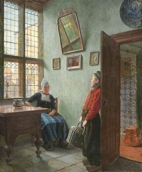 Niederlandisches Interieur Oil Painting by Ernst Wilhelm Mueller-Schoenefeld