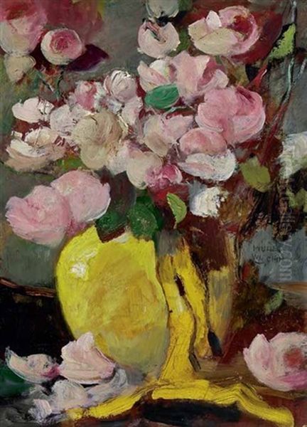 Blumenstillleben Oil Painting by Anton Mueller-Wischin