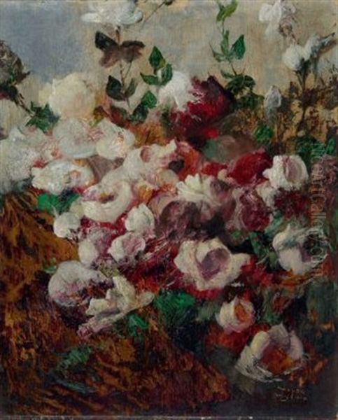 Blumenstraus Oil Painting by Anton Mueller-Wischin