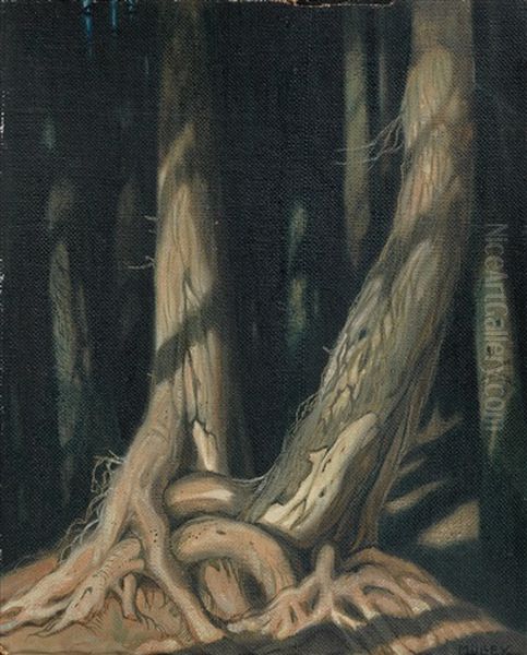 Waldgeheimnis [the Forest Secret) Oil Painting by Oskar Mulley