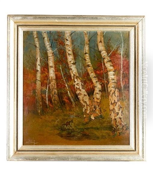 Study Of Birch Wood Trees by Oskar Mulley