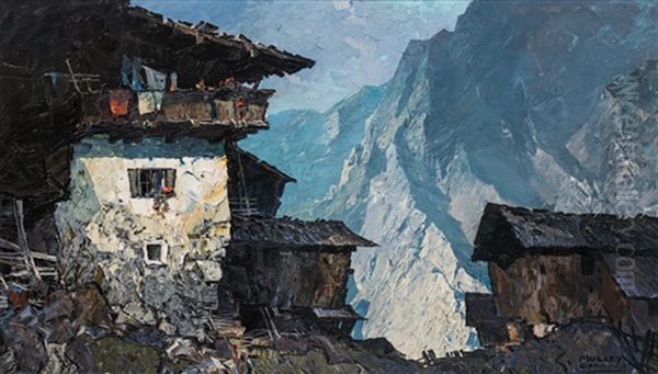 Berghof (garmisch) Oil Painting by Oskar Mulley