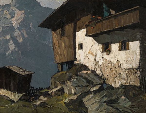 Bauernhaus (kufstein) Oil Painting by Oskar Mulley