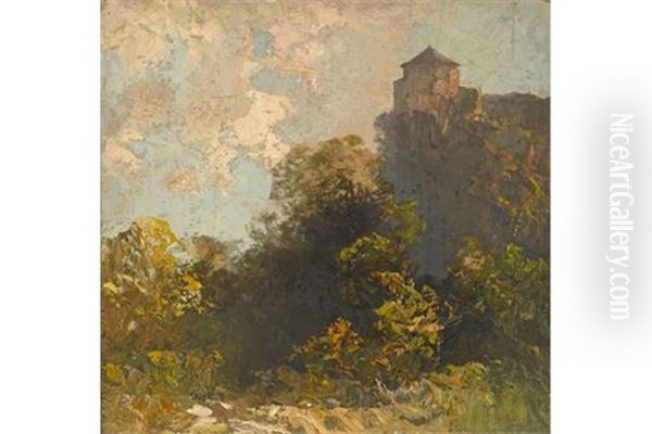 Landschaft Mit Blick Auf Die Festung Kufstein Oil Painting by Oskar Mulley