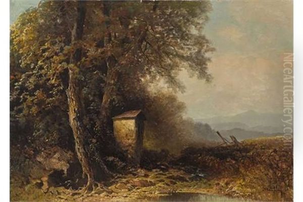 Landschaft Mit Bildstock by Oskar Mulley