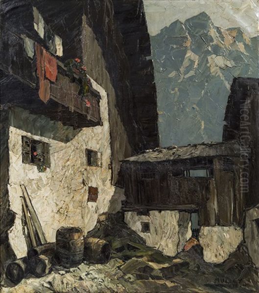 Bauernhof In Kufstein Oil Painting by Oskar Mulley