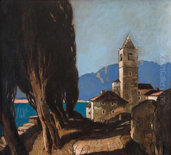 Am Gardasee Oil Painting by Oskar Mulley