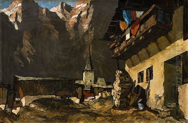 Tiroler Berghof Oil Painting by Oskar Mulley