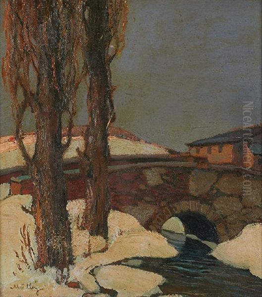 An Der Brucke Oil Painting by Oskar Mulley