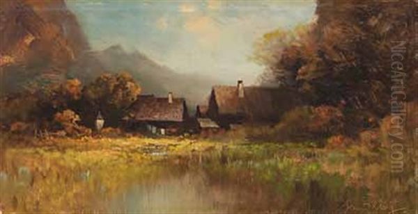 Herbstliche Landschaft Oil Painting by Oskar Mulley