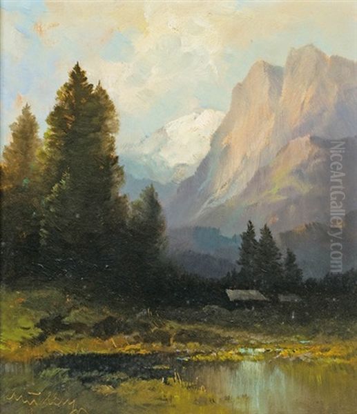 See- Und Berglandschaft Oil Painting by Oskar Mulley