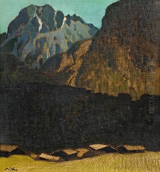 Sudtiroler Berglandschaft Oil Painting by Oskar Mulley