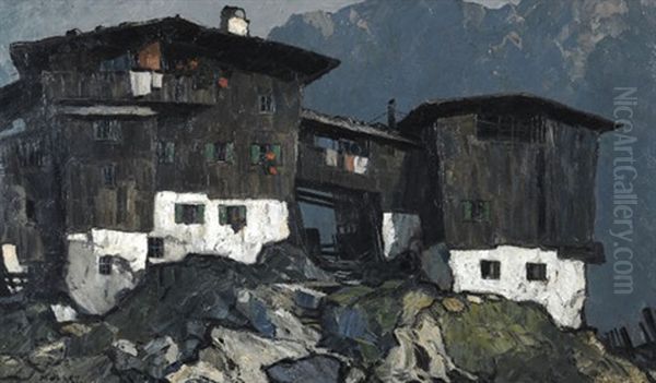 Bergbauernhof. Rustem Oil Painting by Oskar Mulley