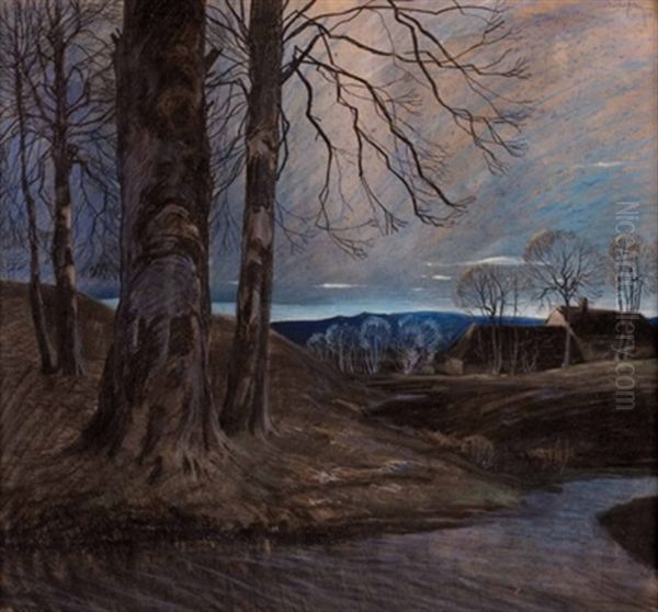 Abend Im Moor Oil Painting by Oskar Mulley