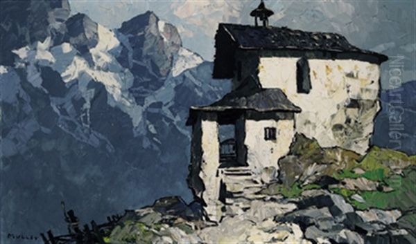 Kapelle (wendelstein ?) Oil Painting by Oskar Mulley