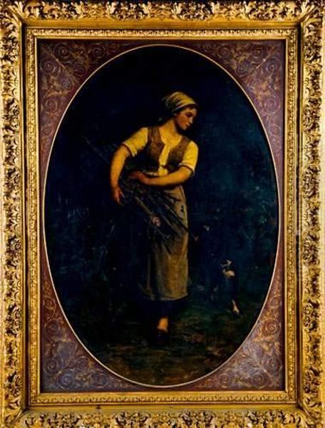 Jeunne Femme Aux Fagots Oil Painting by Pierre Billet