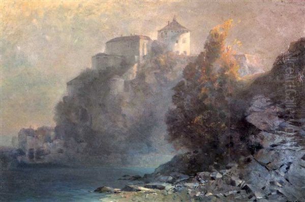 Die Festung Kufstein In Tirol Im Abendlicht Oil Painting by Oskar Mulley