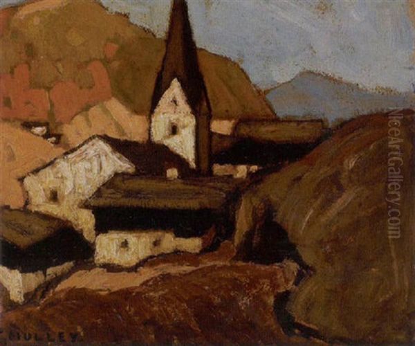 Dorf In Den Bergen Oil Painting by Oskar Mulley