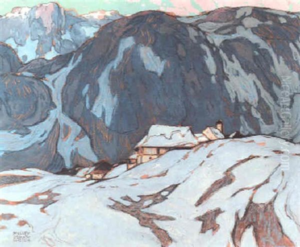 Motiv Aus Den Tiroler Alpen Oil Painting by Oskar Mulley