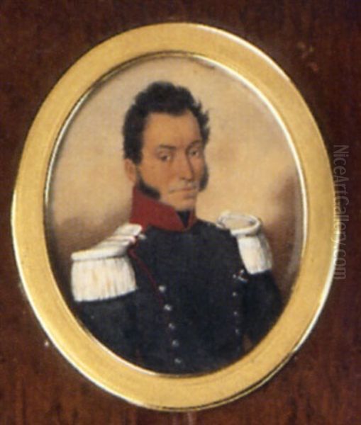 Portrait De Militaire Oil Painting by Jean Baptiste Ferdinand Mulnier