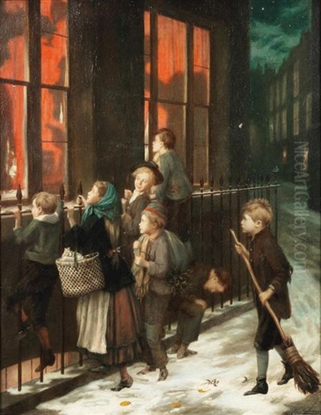 Sounds Of Revelry Oil Painting by Augustus Edwin Mulready