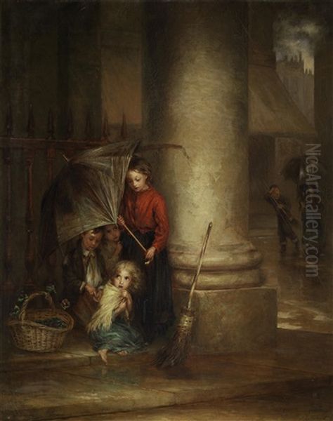 A Passing Cloud Oil Painting by Augustus Edwin Mulready