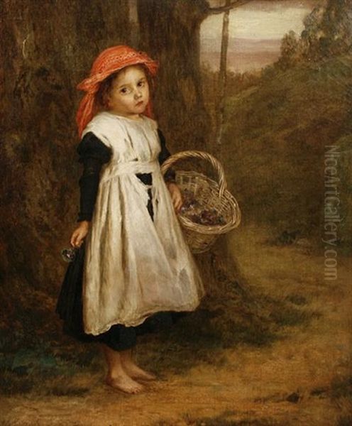 A Little Violet Seller Oil Painting by Augustus Edwin Mulready