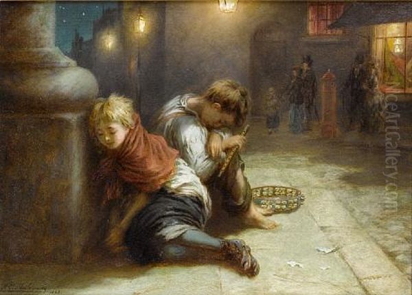 Fatigued Minstrels by Augustus Edwin Mulready